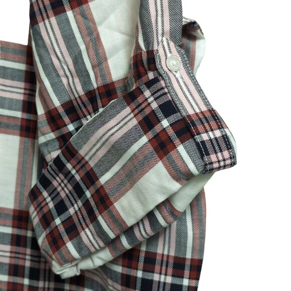 Barbour Bethwin Shirt Cloud Check Herringbone Plaid Button Front 6 New - Picture 3 of 13